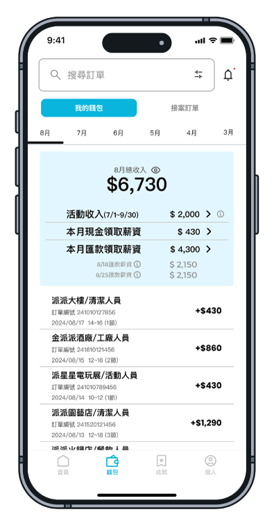 下班領薪